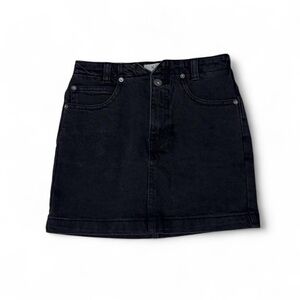 Free People Black Denim Mini Skirt